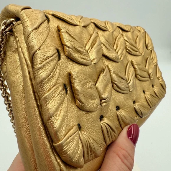 Christian Louboutin Kenya Metallic Gold Clutch - Picture 4 of 7